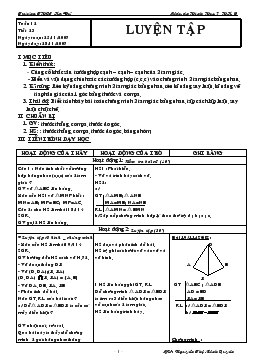 Giáo án Hình học 7 tuần 12 tiết 23: Luyện tập