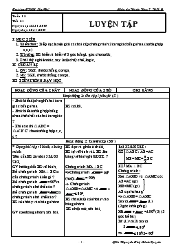 Giáo án Hình học 7 tuần 12 tiết 24: Luyện tập