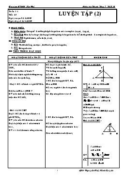 Giáo án Hình học 7 tuần 14 tiết 27: Luyện tập (tiết 2)