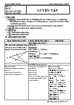 Giáo án Hình học 7 tuần 15 tiết 29: Luyện tập