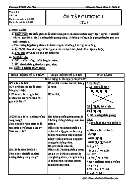 Giáo án Hình học 7 tuần 16 tiết 30: Ôn tập chương i (tiết 1)