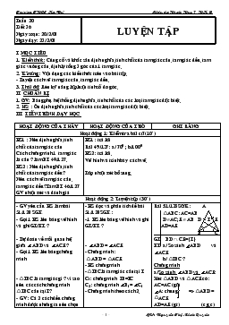 Giáo án Hình học 7 tuần 20 tiết 36: Luyện tập