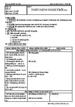 Giáo án Hình học 7 tuần 23 tiết 42: Bài 9- Thực hành ngoài trời (tiết 1)