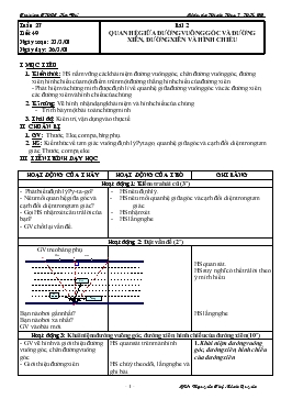 Giáo án Hình học 7 tuần 27 tiết 49:  Bài 2- Quan hệ giữa đường vuông góc và đường xiên, đường xiên và hình chiếu
