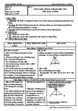 Giáo án Hình học 7 tuần 32 tiết 59: Bài 7- Tính chất đường trung trực của một đoạn thẳng