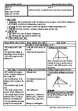 Giáo án Hình học 7 tuần 33 tiết 63: Bài 9- Tính chất ba đường cao của tam giác