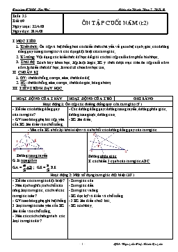 Giáo án Hình học 7 tuần 35 tiết 69: Ôn tập cuối năm (tiết 2)