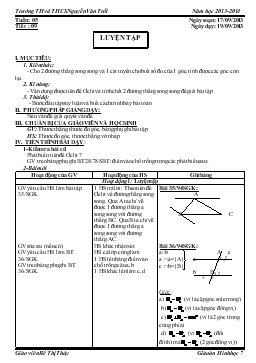 Giáo án Hình học 7 tuần 5 tiết 9: Luyện tập