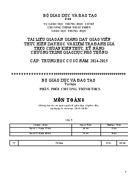 Giáo án Hình học 8 theo chuẩn kiến thức kỹ năng