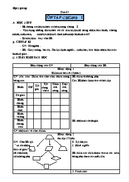 Giáo án Hình học 8 tiết 23- Ôn tập chương I