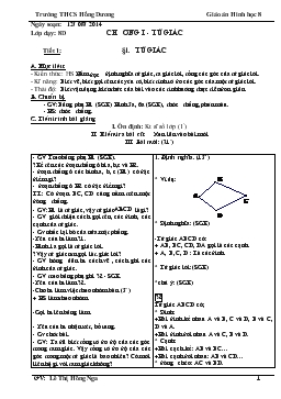 Giáo án Hình học 8 Trường THCS Hồng Dương