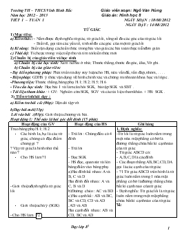 Giáo án Hình học 8 từ tiết 1 đến tiết 13