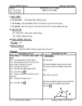 Giáo án Hình học 8 từ tiết 1 đến tiết 8