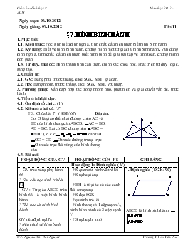 Giáo án Hình học 8 từ tiết 11 đến tiết 17
