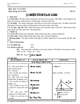 Giáo án Hình học 8 từ tiết 31 đến tiết  32