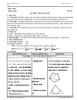 Giáo án Hình học 8 từ tiết 36 đến tiết 41