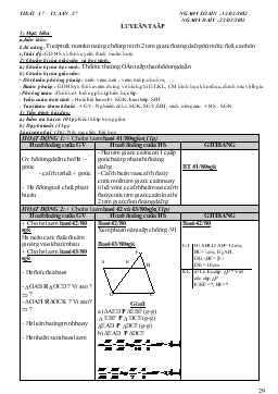 Giáo án Hình học 8 từ tuần 27 đến tuần 30