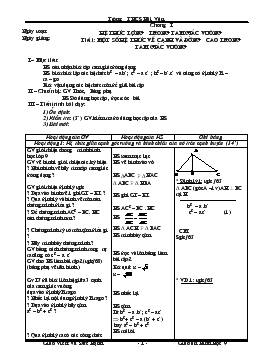 Giáo án Hình học 9 chương 1 Trường THCS Hải Vân