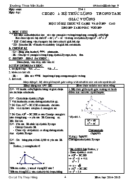 Giáo án Hình học 9 Trường Thcs Vân Xuân