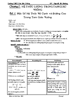 Giáo án Hình học 9 từ tiết 1 đến tiết  6