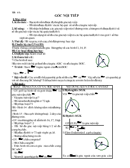Giáo án Hình học 9 từ tiết 41 đến tiết 42