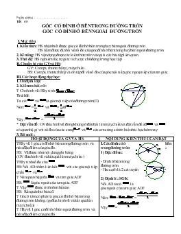 Giáo án Hình học 9 từ tiết 45 đến tiết 46