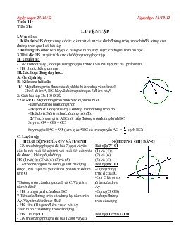 Giáo án Hình học 9 tuần 11