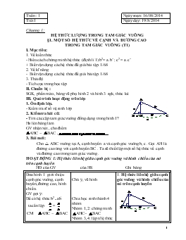 Giáo án Hình học 9 tuần 1