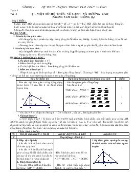 Giáo án Hình học 9 tuần 1
