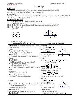 Giáo án Hình học 9 tuần 2