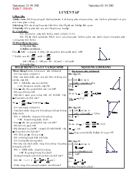 Giáo án Hình học 9 tuần 7