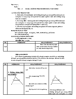 Giáo án Hình học lớp 8 Tiết 5 bài 4 : đường trung bình của tam giác