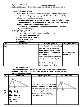Giáo án Hình học lớp 8 Tuần 23 tiết 40 : tính chất đường phân giác của tam giác