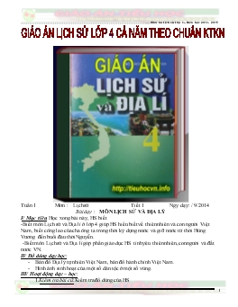 Giáo án lịch sử lớp 4 cả năm theo chuẩn kiến thức kỹ năng