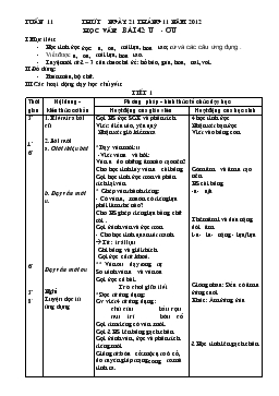 Giáo án lớp 1 - Tuần 11, bài 42