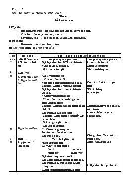 Giáo án lớp 1 - Tuần 12, bài 46