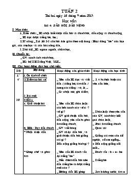 Giáo án lớp 1 - Tuần 2 năm 2013