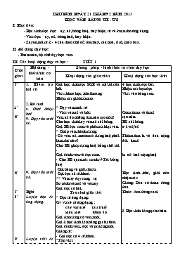 Giáo án lớp 1 - Tuần 23, bài 98