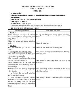 Giáo án lớp 1 - Tuần 34, tiết 1: Chính tả