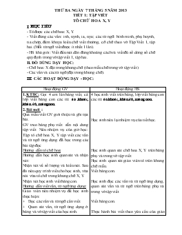 Giáo án lớp 1 - Tuần 34, tiết 1: Tập viết