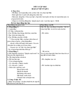 Giáo án lớp 1 - Tuần 35, tiết 3: Tập đọc