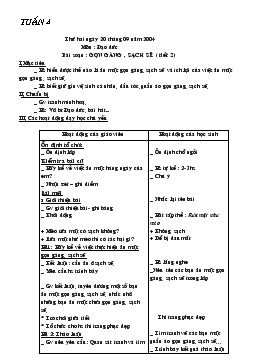 Giáo án lớp 1 - Tuần 4