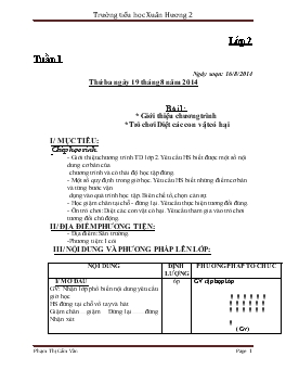 Giáo án lớp 2 - Trường tiểu học Xuân Hương 2