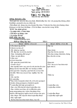 Giáo án lớp 2 - Tuần 11 trường TH Phong Dụ Thượng