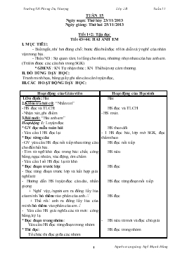 Giáo án lớp 2 - Tuần 15 trường TH Phong Dụ Thượng