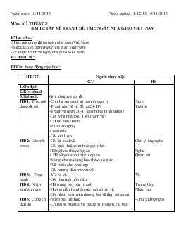 Giáo án lớp 3 môn Mĩ thuật - Tuần 12