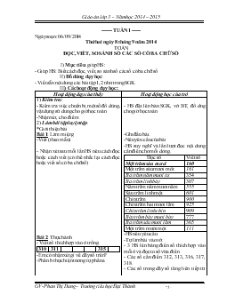 Giáo án lớp 3 năm học 2014 – 2015