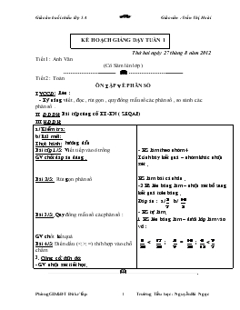 Giáo án lớp 3 - Tuần 1 đến tuần 7