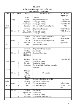 Giáo án lớp 3 - Tuần 10