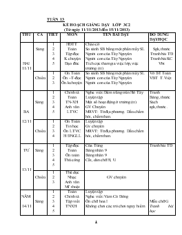Giáo án lớp 3 - Tuần 13
